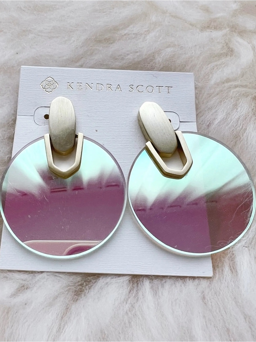 Kendra Scott Iridescent Didi Dichroic Earrings - Iridescent Purple / Pink